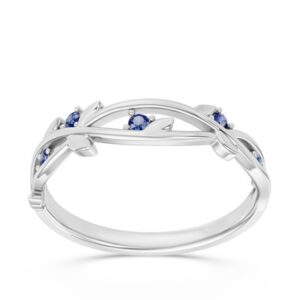 Pierścionek z białego złota z szafirami CP-61B