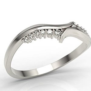 Pierścionek z białego złota z diamentami LP-76B