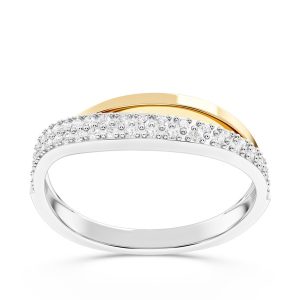Pierścionek z białego i żółtego złota z brylantami CP-27BZ