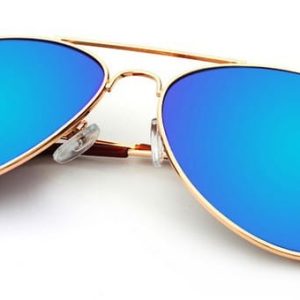 Okulary Aviator złoto-niebieskie Pilotki przeciwsłoneczne 2163e