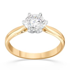 Pierścionek z brylantem certyfikowanym 1,0ct G/Si1 z żółtego i białego złota AP-66-1,0/ZB