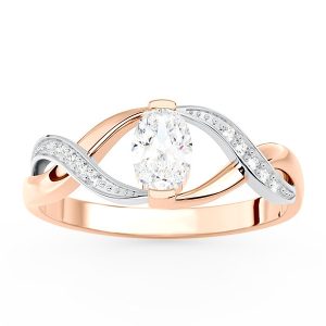 Pierścionek z różowego i białego złota z topazem white i brylantami AP-69PB