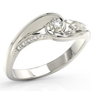 Pierścionek z białego złota z diamentami BP-56B