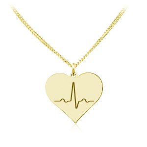 Srebrny naszyjnik Linia Życia w Sercu - grawer! 24k złocenie