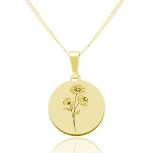 Kwiaty Polskie - Naszyjnik z Rumiankiem -24k złocenie