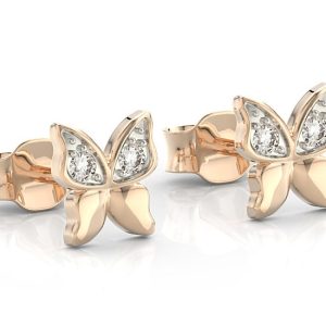 Kolczyki z różowego złota z cyrkoniami BPK-88P-R-C
