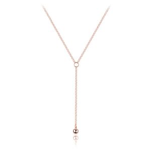 Naszyjnik srebrny Hariet z kulką i krawatką - rose gold