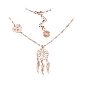 Naszyjnik Łapacz Snów z grawerem - rose gold