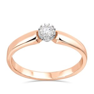 Pierścionek zaręczynowy z różowego i białego złota z brylantem BP-2110PB
