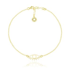 Bransoletka srebrna Oona z okiem - 24k złocenie