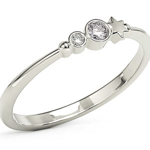 Pierścionek z białego złota z cyrkoniami Swarovski Lawenda BP-6707B-C/LAV