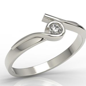Pierścionek z białego złota z brylantem 0,10 ct model AP-3210B