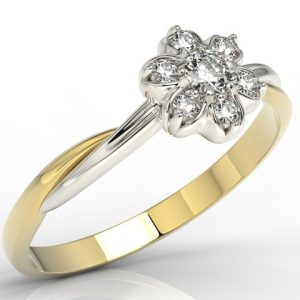 Pierścionek z żółtego i białego złota z brylantami AP-68ZB