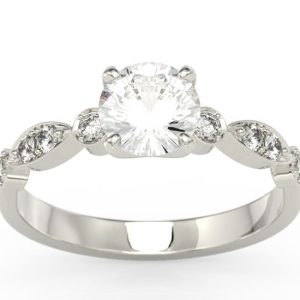 Romantyczny Pierścionek z białego złota z zirconem i cyrkoniami BP-9380B-C