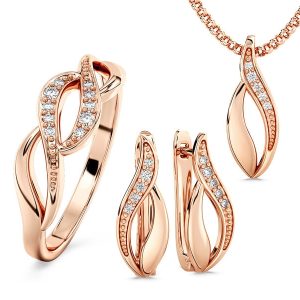 Zestaw z różowego złota z diamentami BP-17P-ZEST