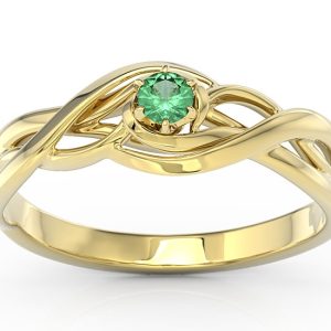 Pierścionek z żółtego złota ze szmaragdem BP-72Z-SZM