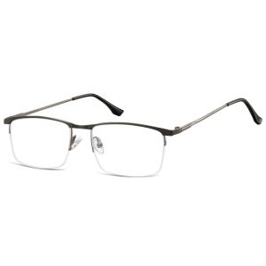 Okulary zerówki korekcyjne Prostokątne Żyłkowe 892A czarno-grafitowe