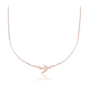 Srebrny naszyjnik Hailey - jaskółka - rose gold