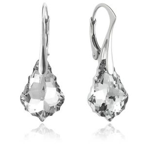 Srebrne kolczyki z kryształem Swarovski - Baroque