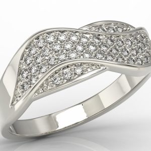 Pierścionek z białego złota z brylantami model AP-7924B