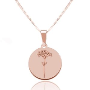 Kwiaty Polskie - Naszyjnik z Niezapominajką - rose gold - Grawer