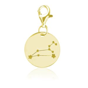 Charms Znaki Zodiaku - mały - grawer - 24k złocenie