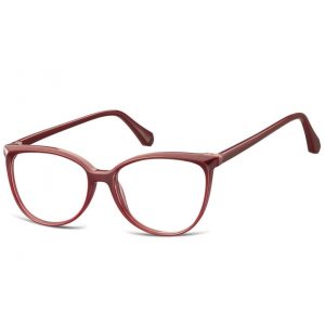 Damskie okulary optyczne zerówki kocie oczy Sunoptic CP116D bordowe