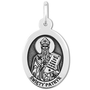 Medalik srebrny z wizerunkiem Św. Patryka