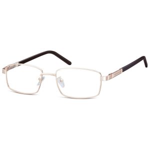 Męskie oprawki korekcyjne zerówki okulary prostokątne metalowe 659D Złote
