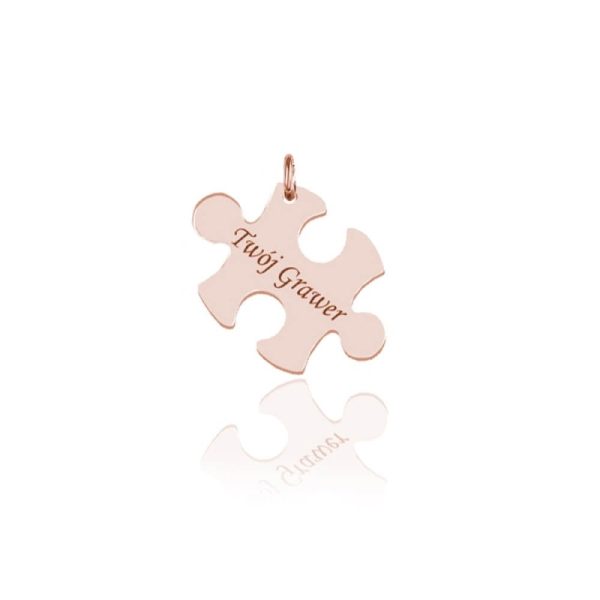 Wisiorek Puzzel II - Grawer - rose gold