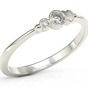 Pierścionek z białego złota z brylantami BP-6809B