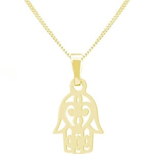Naszyjnik Ręka Fatimy - Hamsa - 24k złocenie