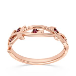 Pierścionek z różowego złota z rubinami CP-61P