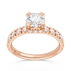 Pierścionek z różowego złota z diamentami CP-63P-D