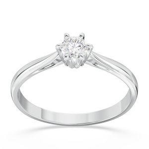 Pierścionek zaręczynowy z białego złota z brylantem AP-6618B, F/VS