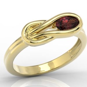 Pierścionek z żółtego złota z granatem BP-69Z