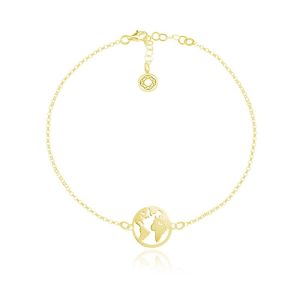 Bransoletka kula ziemska mapa - 24k złocenie