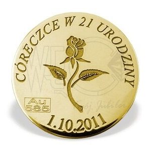 Grosz "na szczęście" ze złota M-6Z doskonały na każdą okazję