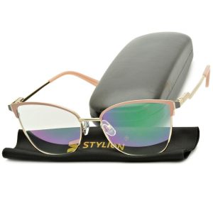 Plusy +4.00 damskie okulary do czytania korekcyjne z antyrefleksem ST325BR