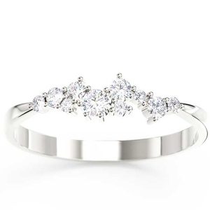 Pierścionek z białego złota z brylantami BP-95B