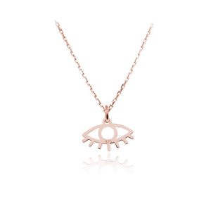 Naszyjnik srebrny Oona z okiem - rose gold