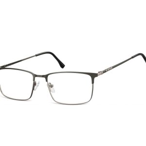 Okulary zerówki korekcyjne Nerd Prostokątne 907A grafitowo-czarne