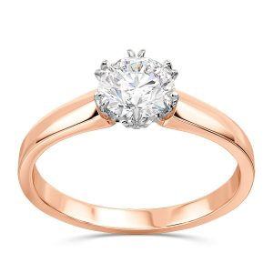 Zaręczynowy pierścionek z brylantem 0,70ct F/VVS1 z różowego i białego złota BP-2170PB