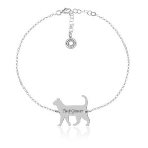 Srebrna bransoletka - Kot - Grawer!