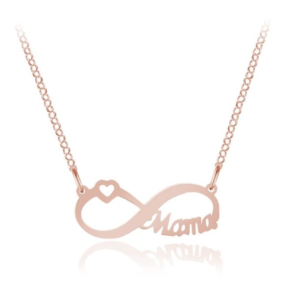 Srebrny naszyjnik Infinity Mama - rose gold