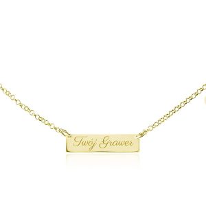 Srebrny Naszyjnik Lilly z Sercem i Grawerem - Srebro 925, 24k złocenie