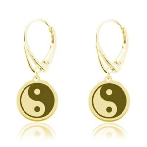 Damskie Kolczyki z Symbolem Yin Yang ze Srebra pr. 925 - 24k złocenie
