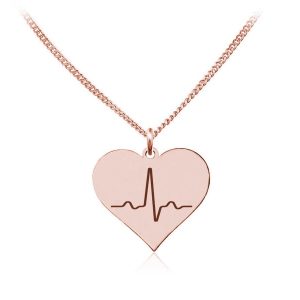 Srebrny naszyjnik Linia Życia w Sercu - grawer! Rose Gold