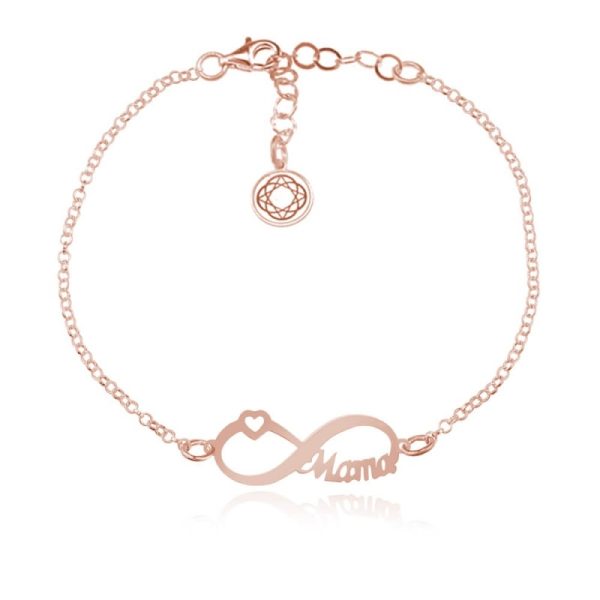 Srebrna bransoletka Infinity Mama - rose gold