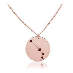 Srebrny naszyjnik Konstelacje znak zodiaku z grawerem - rose gold
